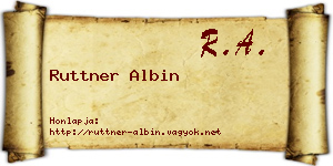 Ruttner Albin névjegykártya